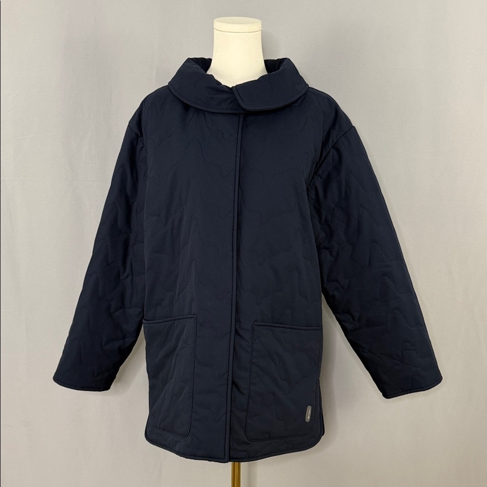 Bass Outdoor Navy Quilted Jacket with Collar